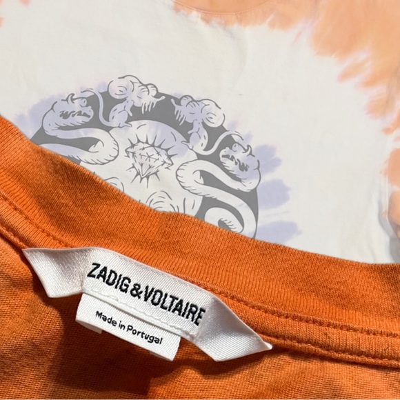 Zadig & Voltaire Tie Dye Devil Vintage T-shirt - Picture 2 of 13
